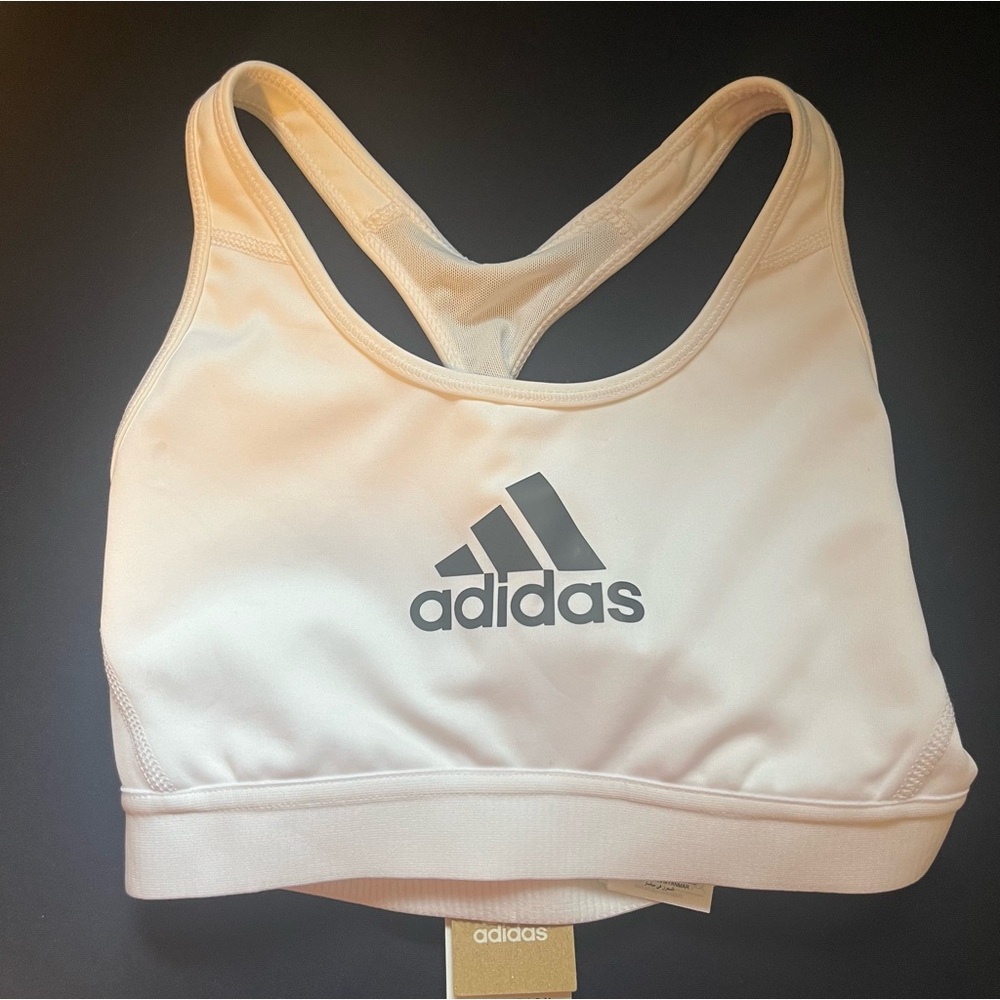Adidas White Sports Bra, NWT, Size Small